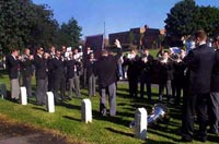 The Band stopped to play Gresford outside the homes of recently deceased miners during the march around Fishburn