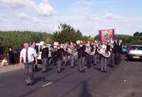 Tot leads the Band on the March around Fishburn...Which way to Durham then lads and lasses?
